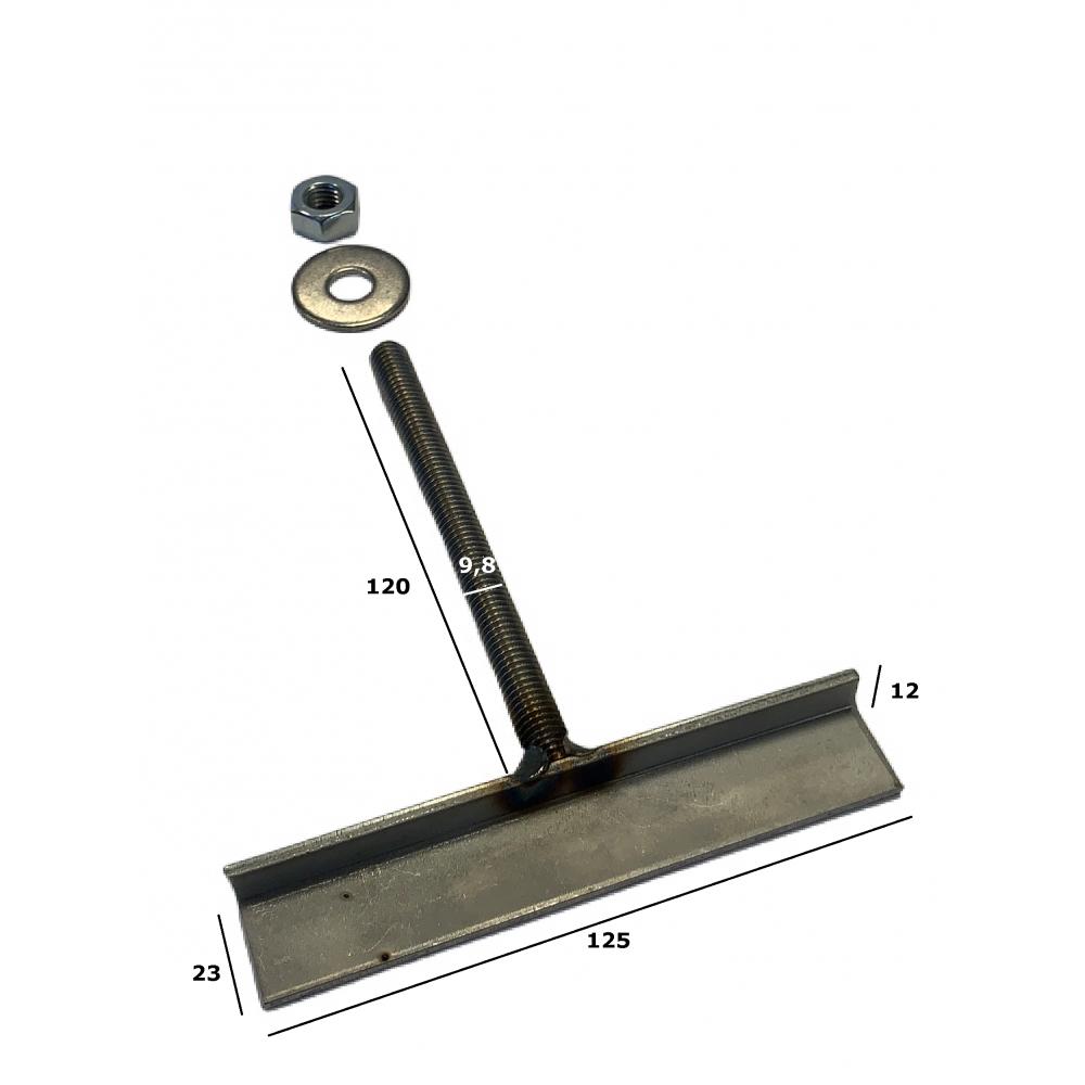 Anclaje de rejilla de acero inoxidable M10x120: dimensiones Anclaje de fijación de acero inoxidable para suelo de rejilla M10x120