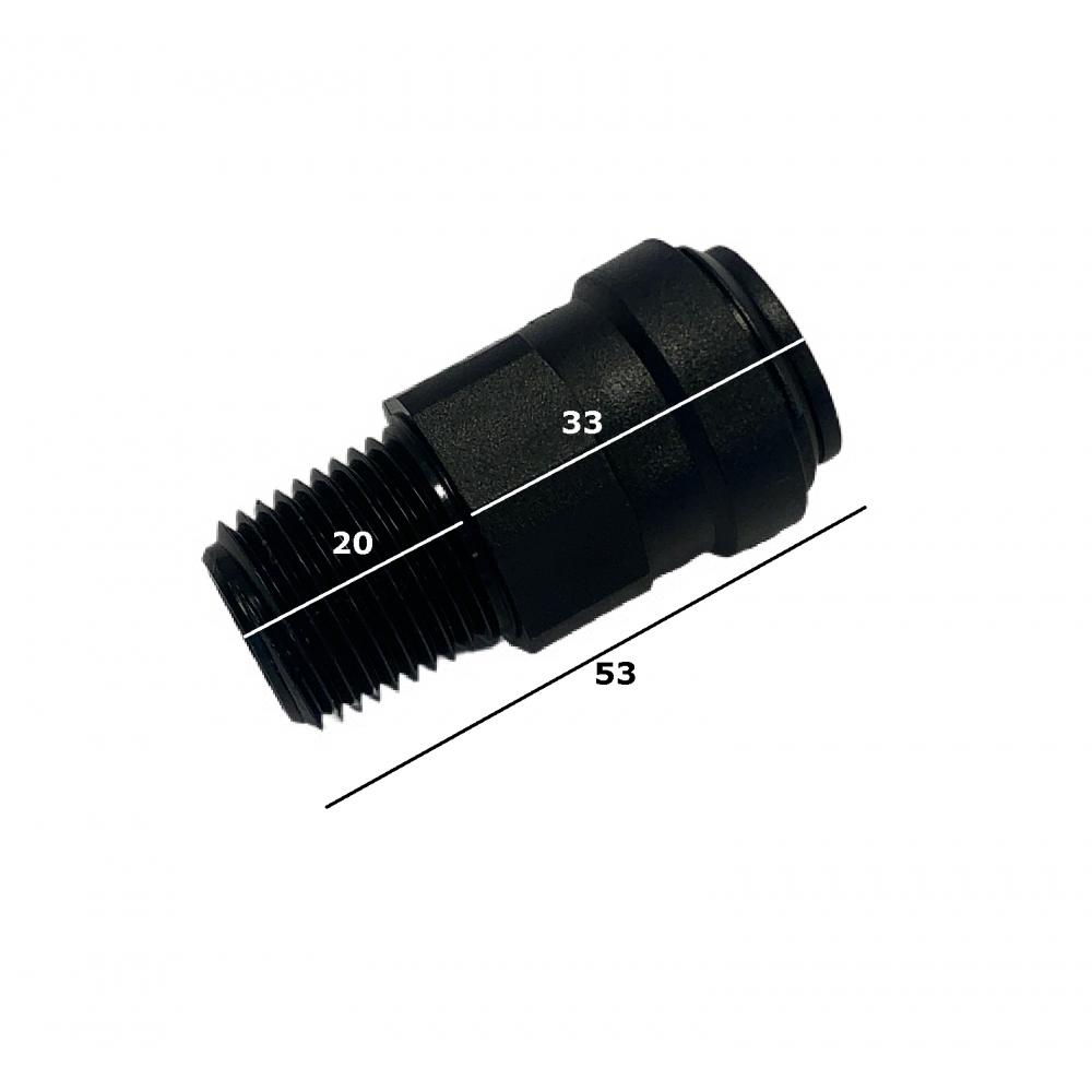 Racor rápido de 15 mm a 1/2" para calefacción por suelo radiante Conector rápido para calefacción por suelo radiante de 15 mm a 1/2"